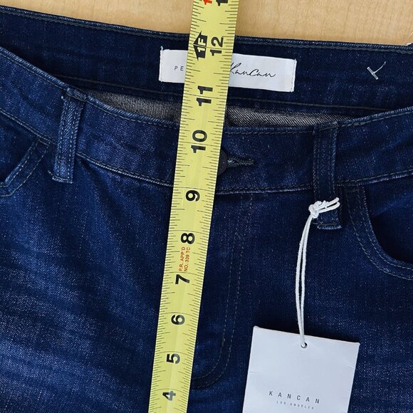 NWT Kancan Women's Blue Denim Jeans Size 11/29 Petite Flare Leg Stretch Mid Rise - Picture 11 of 14
